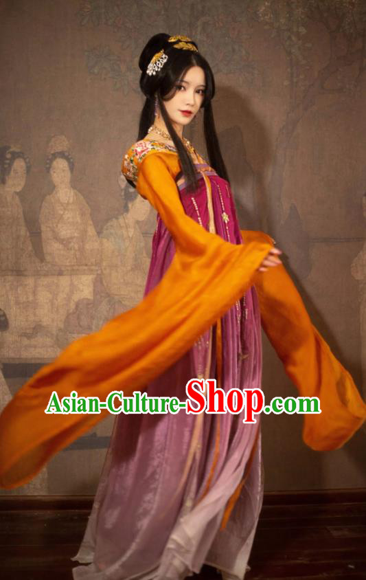 China Traditional Hanfu Dress Sui Dynasty Court Beauty Historical Clothing Ancient Imperial Consort Garment Costumes for Women