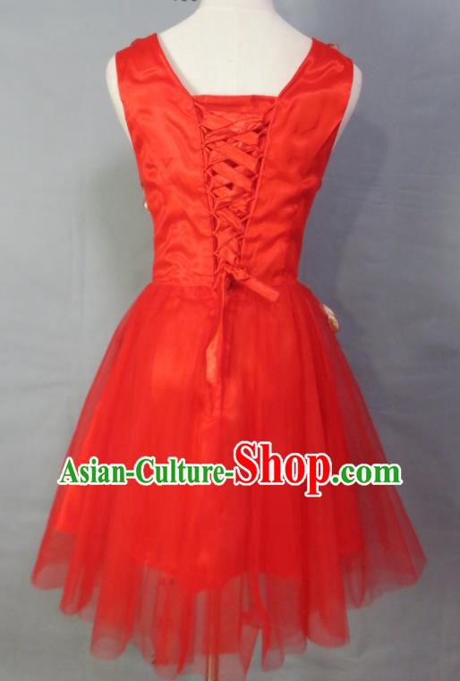 Custom Bride Full Dress Red Veil Wedding Dress Photography Clothing Modern Dance Fashion Costume
