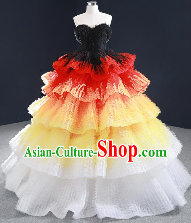 Custom Compere Formal Garment Court Trailing Full Dress European Princess Costume Vintage Bride Clothing Luxury Wedding Dress