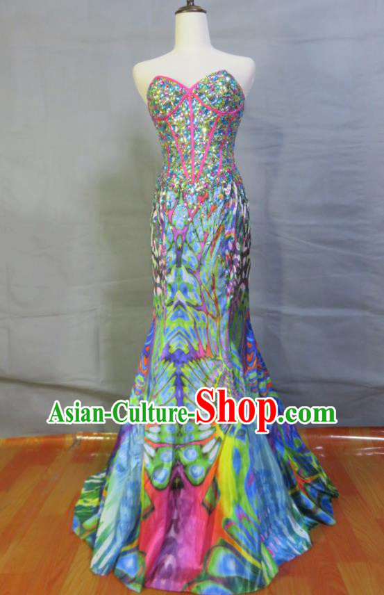 Top Annual Meeting Clothing Christmas Performance Fashion Bridesmaid Mermaid Full Dress Compere Formal Attire Women Catwalks Garment Costume