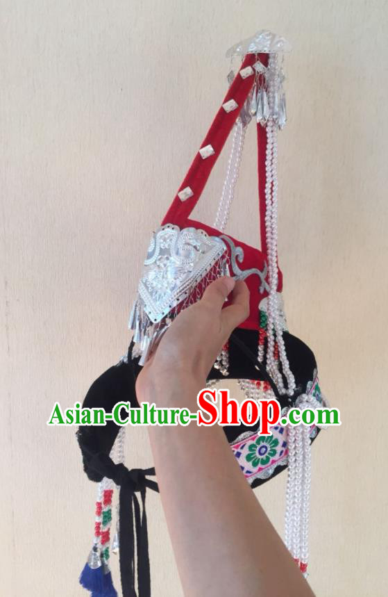 China Ethnic Performance Headdress She Nationality Folk Dance Tassel Hat Guangdong Minority Bride Headwear