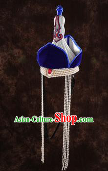 China Mongolian Nationality Festival Headdress Mongol Nationality Wedding Headwear Handmade Ethnic Bride Tassel Hat
