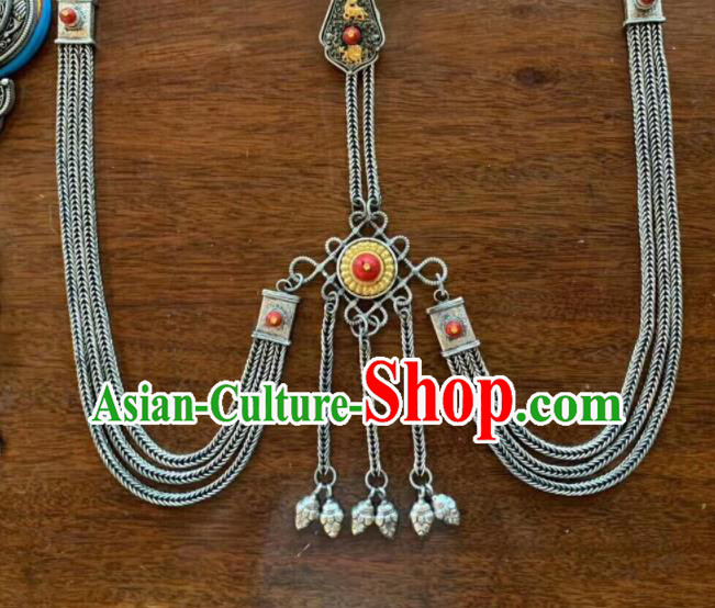 Handmade China Zang Nationality Waist Chain Accessories Ethnic Wedding Cupronickel Belt Pendant Tibetan Robe Waistband
