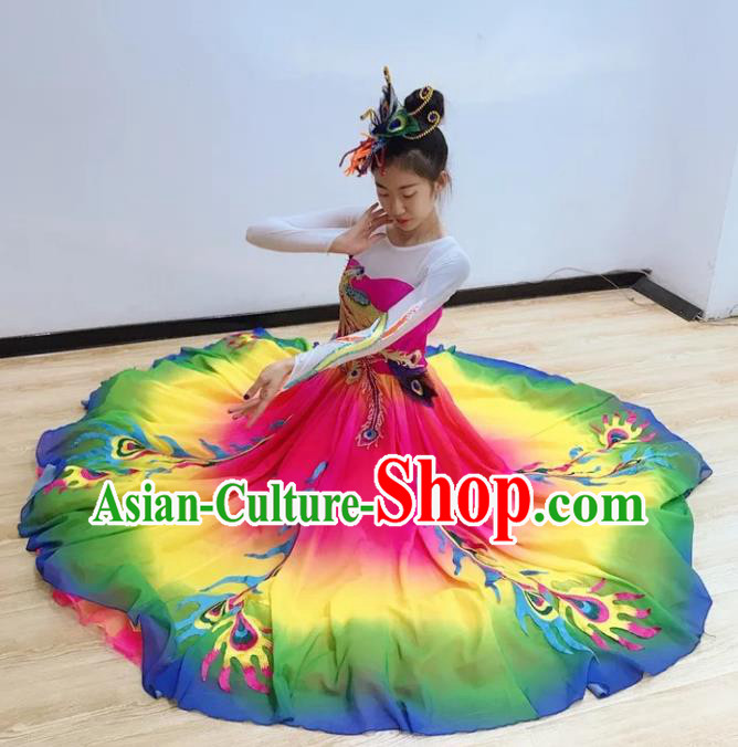 China Spring Festival Gala Opening Dance Dress Stage Performance Fashion Peacock Dance Costumes Women Group Dance Clothing