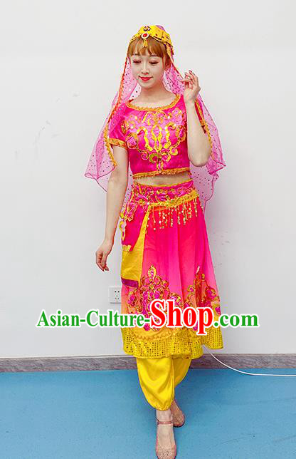 Professional Oriental Dance Clothing Indian Dance Rosy Outfits Belly Dance Costume Raks Sharki Dress