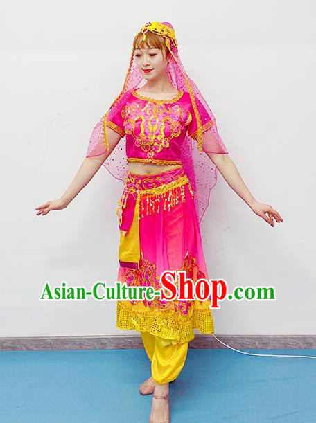 Professional Oriental Dance Clothing Indian Dance Rosy Outfits Belly Dance Costume Raks Sharki Dress