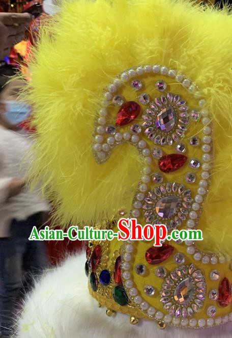 China Xinjiang Ethnic Performance Yellow Feather Hat Uighur Nationality Folk Dance Headwear Uyghur Minority Dance Headdress