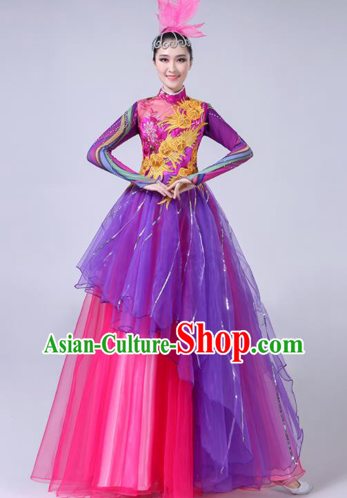 Professional China Spring Festival Gala Opening Dance Dress Flower Dance Costume Women Chorus Performance Garments Modern Dance Clothing