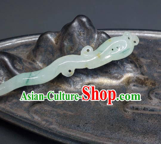 Chinese Handmade Jade Carving Phoenix Hair Stick Ancient Empress Hairpin Traditional Qipao Dress Headwear