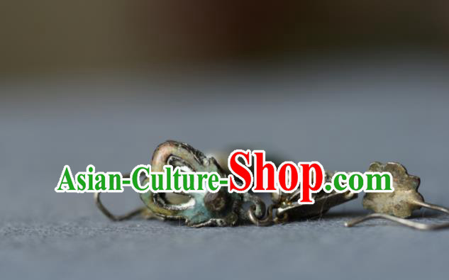 Handmade Chinese Cheongsam Ear Jewelry Silver Ear Accessories National Earrings Traditional Pearls Eardrop