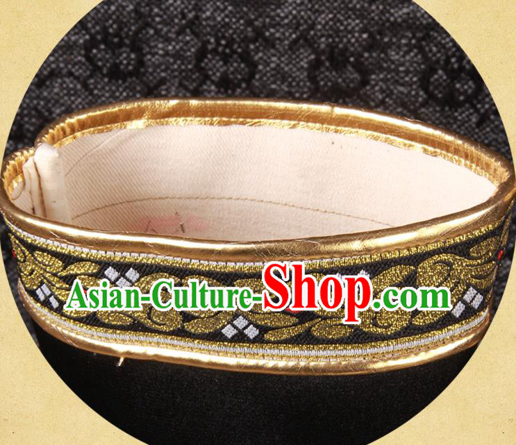Chinese Ancient General Shoes Traditional Hanfu Black Boots Han Dynasty Swordsman Shoes
