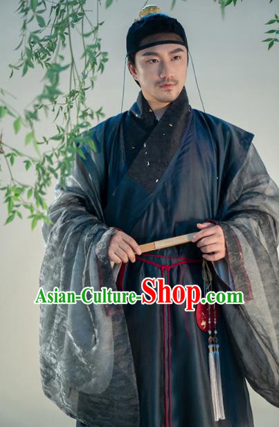 China Ancient Male Garment Costumes Traditional Ming Dynasty Swordsman Historical Hanfu Clothing