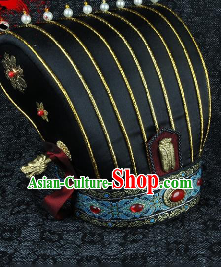 Chinese Traditional Drama Imperial Guard Headwear Ming Dynasty Scholar Hat Ancient Official Headdress