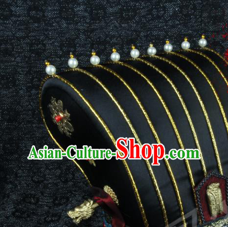 Chinese Traditional Drama Imperial Guard Headwear Ming Dynasty Scholar Hat Ancient Official Headdress