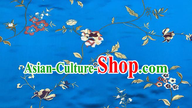 China Tang Suit Drapery Traditional Cheongsam Silk Fabric Embroidered Light Blue Damask Cloth Classical Qipao Dress Brocade Material