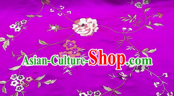 China Classical Qipao Dress Brocade Material Tang Suit Drapery Traditional Cheongsam Silk Fabric Embroidered Rosy Damask Cloth