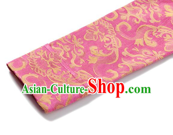 Chinese Tibetan Nationality Blouse Clothing Ethnic Children Pink Brocade Shirt Zang Minority Girl Upper Outer Garment