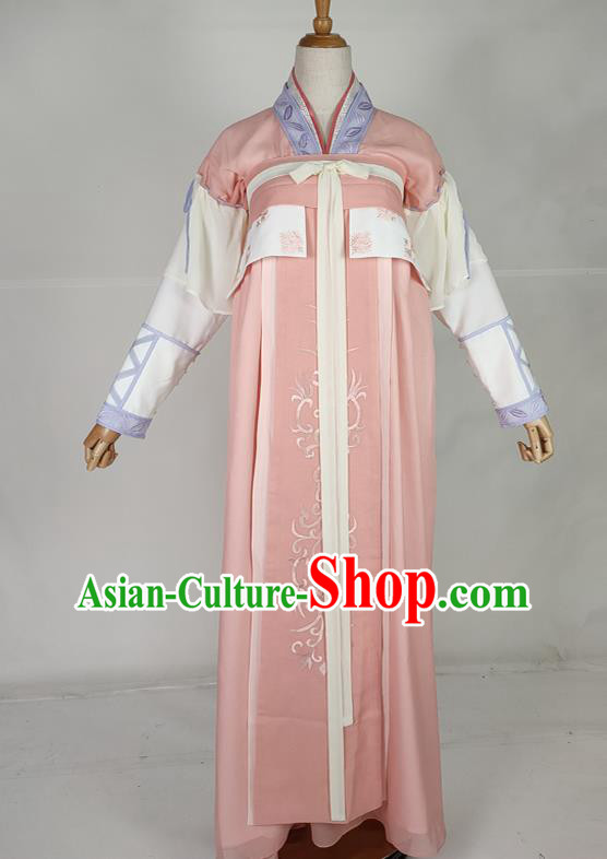 Chinese Tang Dynasty Court Maid Pink Dress Outfits Traditional Drama The Blooms At Ruyi Pavilion Fu Rong Garment Costumes Ancient Palace Lady Clothing