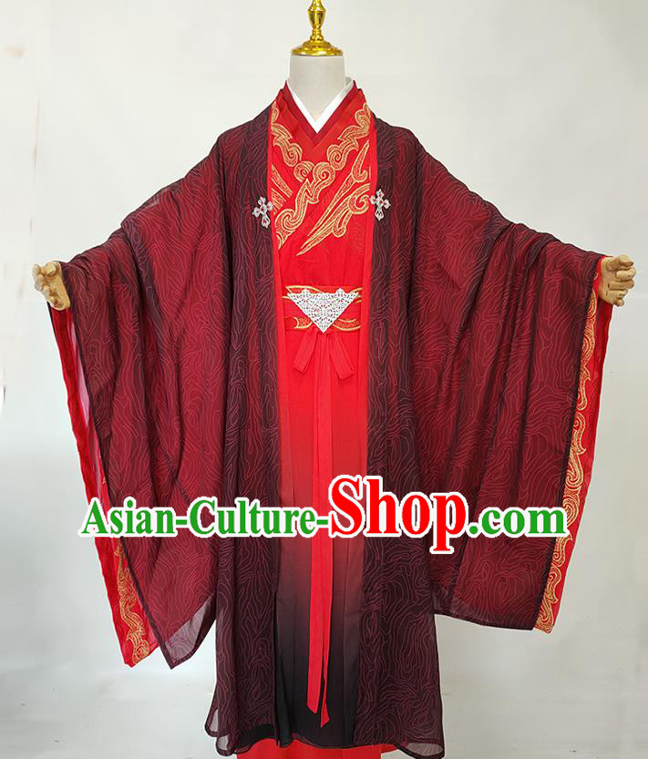 China Ancient Swordsman Robe Apparels Drama Love and Redemption Yu Sifeng Clothing Tang Dynasty Royal Prince Garment Costumes