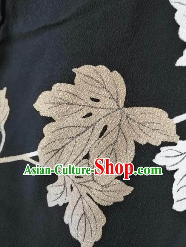 Japanese Royal Embroidered Pattern Apparel Male Kurotomesode Kimono Clothing Traditional Black Yukata Robe