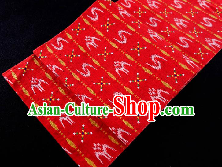 Japanese Kimono Dress Corset Accessories Traditional Yukata Red Belt Classical Pattern Nagoya Waistband