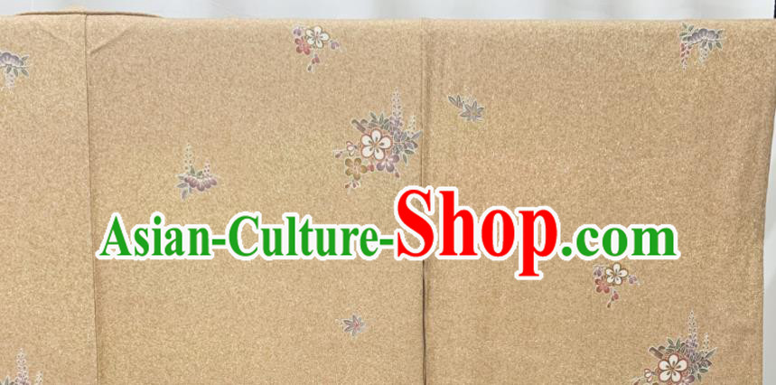 Japan Traditional Ginger Yukata Dress Classical Primrose Pattern Kimono Clothing Young Woman Garment Costume