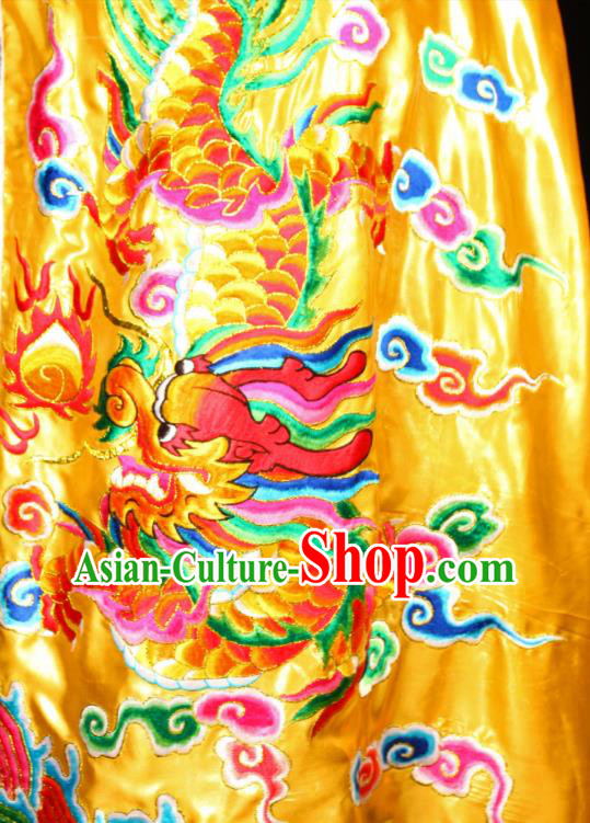 China Traditional Opera Embroidered Yellow Mantle Sichuan Opera Emperor Cape Beijing Opera King Clothing