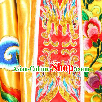 China Traditional Opera Embroidered Yellow Mantle Sichuan Opera Emperor Cape Beijing Opera King Clothing