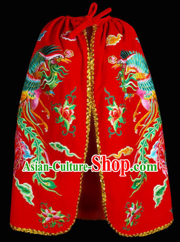 Chinese Beijing Opera Swordswoman Garment Costume Peking Opera Actress Mantle Traditional Cosplay Goddess Embroidered Red Cape