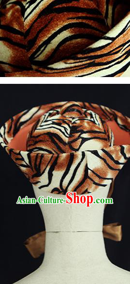 Chinese Handmade Opera Warrior Headdress Ancient Huntsman Headwear Beijing Opera Wusheng Leopard Hat