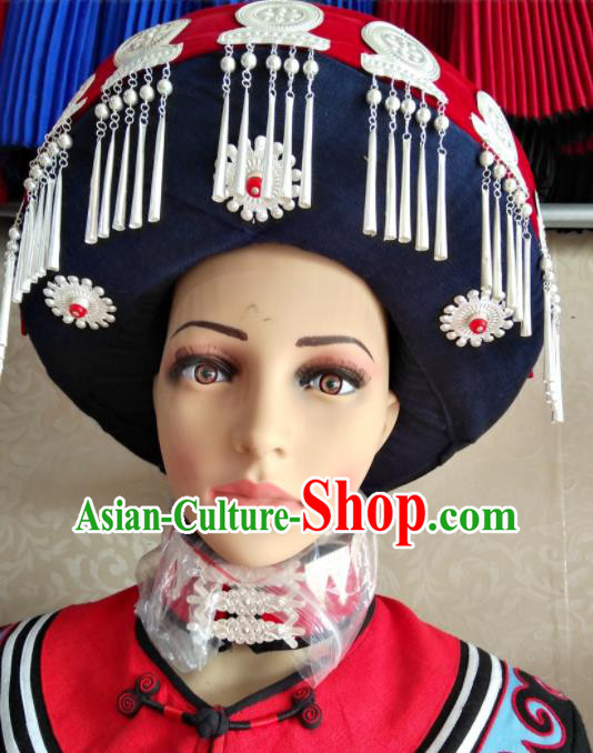 China Yi Nationality Bamboo Headwear Handmade Minority Circular Hat Liangshan Ethnic Group Performance Headdress