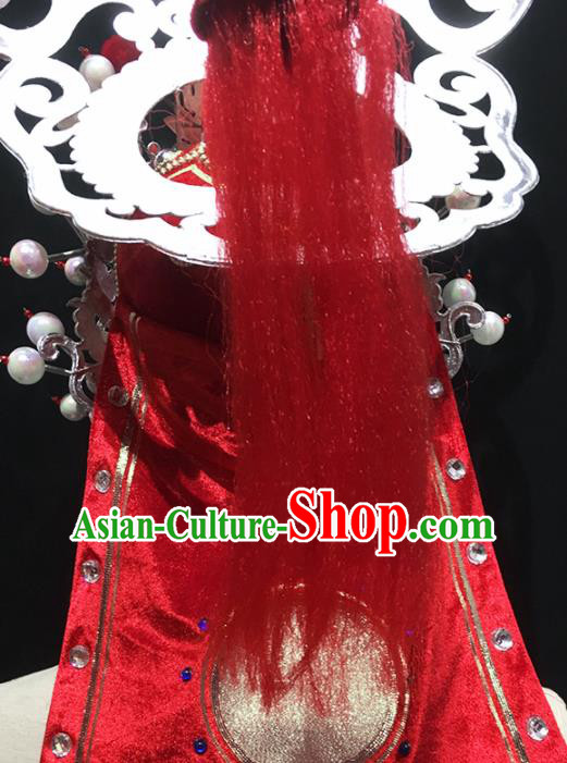 Chinese Beijing Opera Wusheng Hat Ancient General Helmet Handmade Chaozhou Opera Hero Guan Sheng Headdress