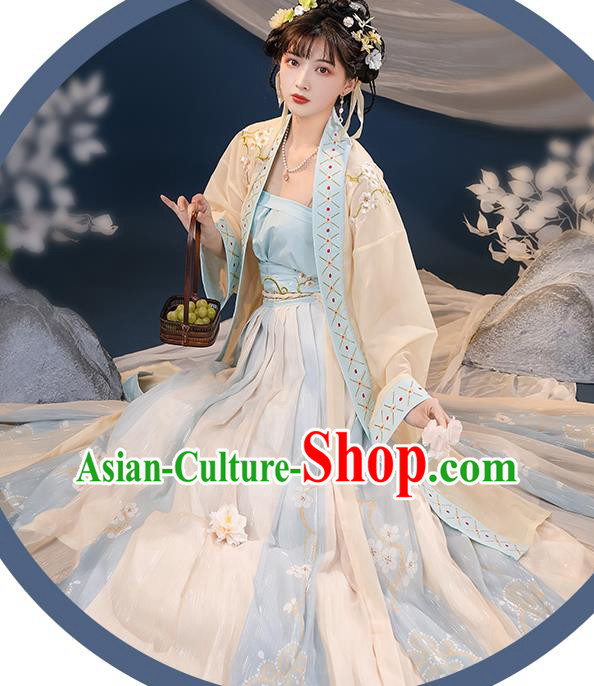 China Traditional Garment Costumes Ancient Young Lady Hanfu Dress Song Dynasty Female Historical Clothing