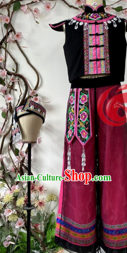 Chinese She Nationality Male Clothing Ethnic Group Dance Purple Uniforms Minority Festival Performance Garment Costumes