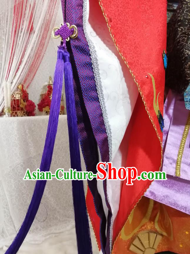 Custom Japanese Queen Kimono Clothing Cosplay Onmyoji Red Dress Halloween Garment Costume