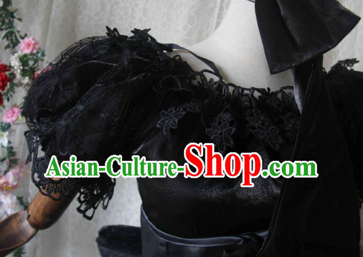 Custom Gothic Princess Clothing Cosplay Witch Black Dress Halloween Fancy Ball Garment Costume