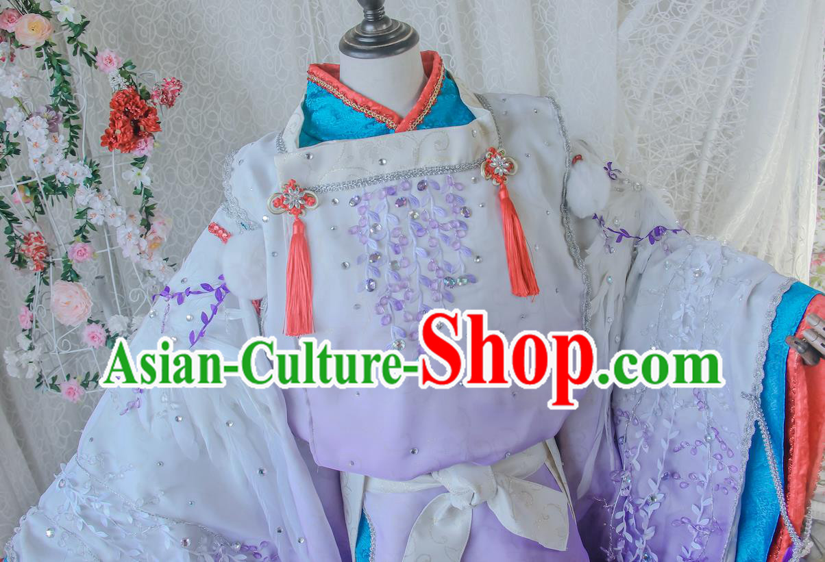 Top Japanese Garment Costumes Cosplay Onmyoji Lilac Suits Swordsman Kimono Uniforms