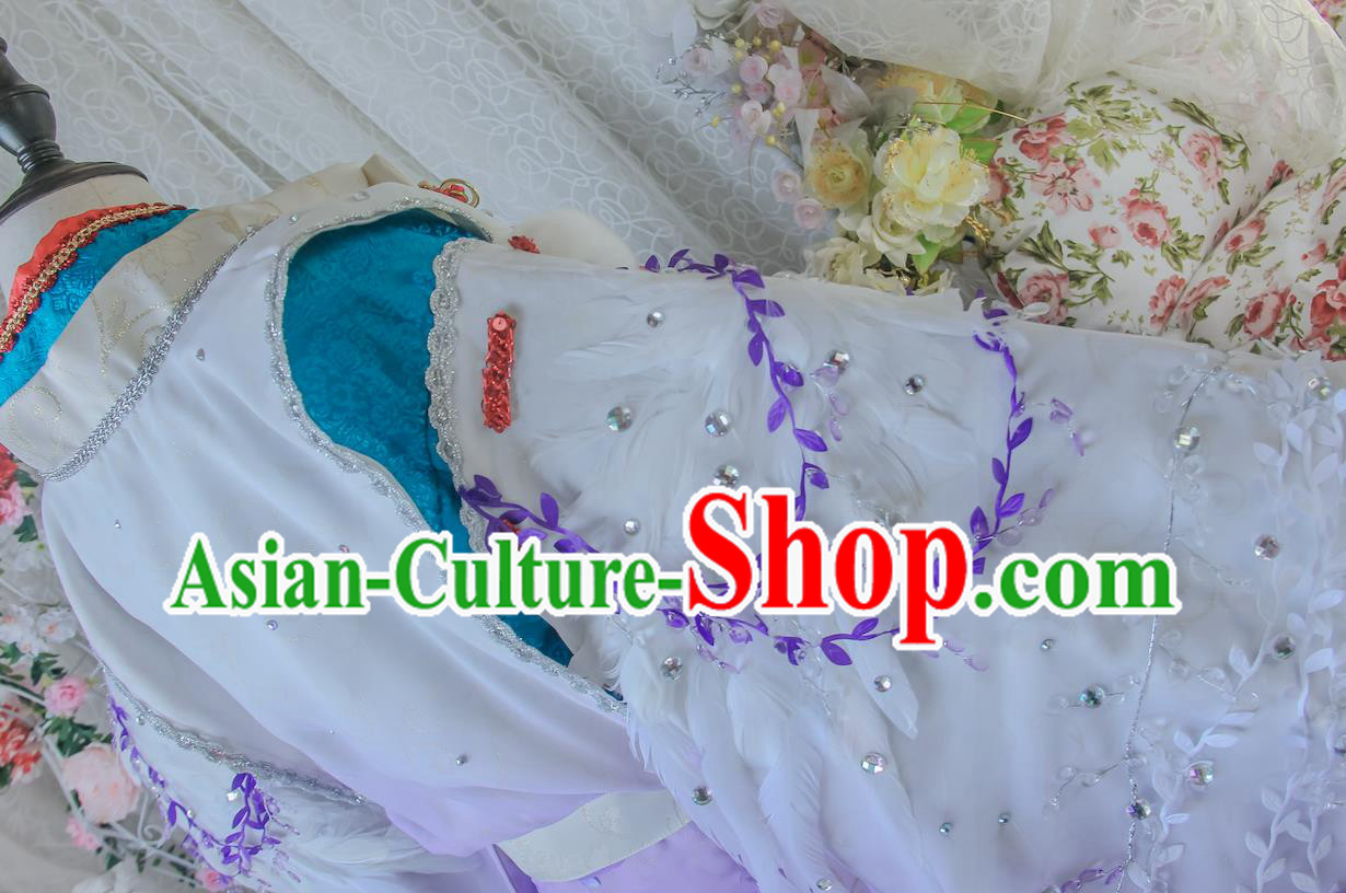 Top Japanese Garment Costumes Cosplay Onmyoji Lilac Suits Swordsman Kimono Uniforms