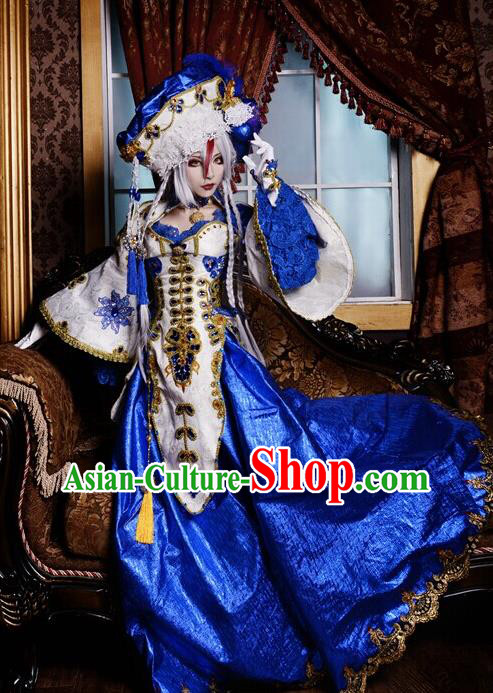 Custom Halloween Fancy Ball Garment Costume Baroque Princess Clothing Cosplay Witch Trailing Dress