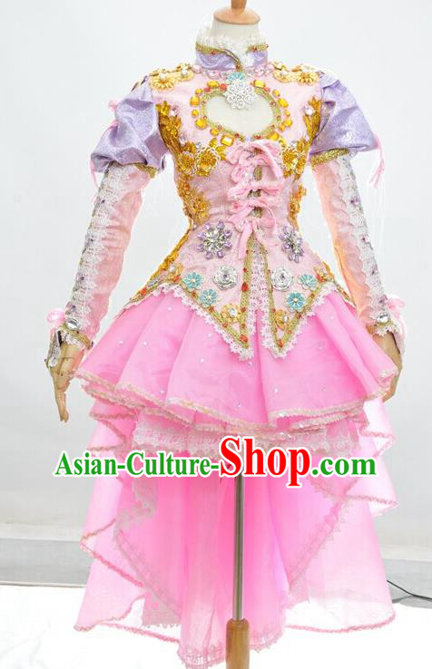 Top Grade Cosplay Garment Costume Halloween Party Vampiress Pink Dress European Princess Clothing