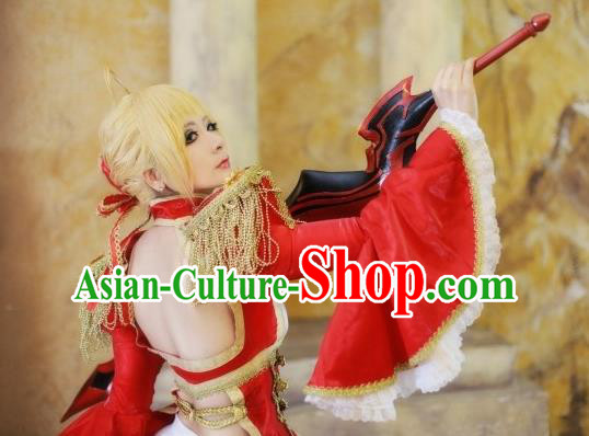 Top Grade European Princess Clothing Cosplay Queen Garment Costume Halloween Party Empress Red Dress
