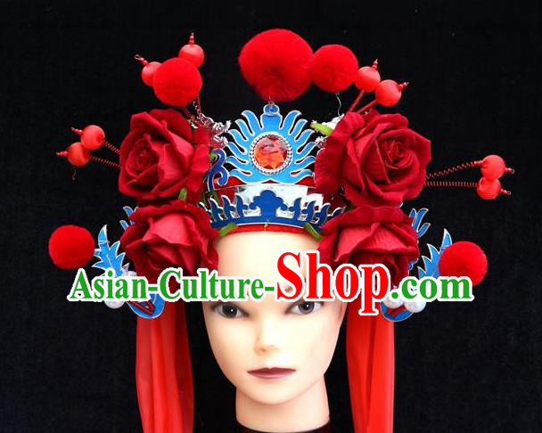 China Opera Actress Dance Hat Beijing Opera Swordswoman Headdress Ancient Female General Helmet
