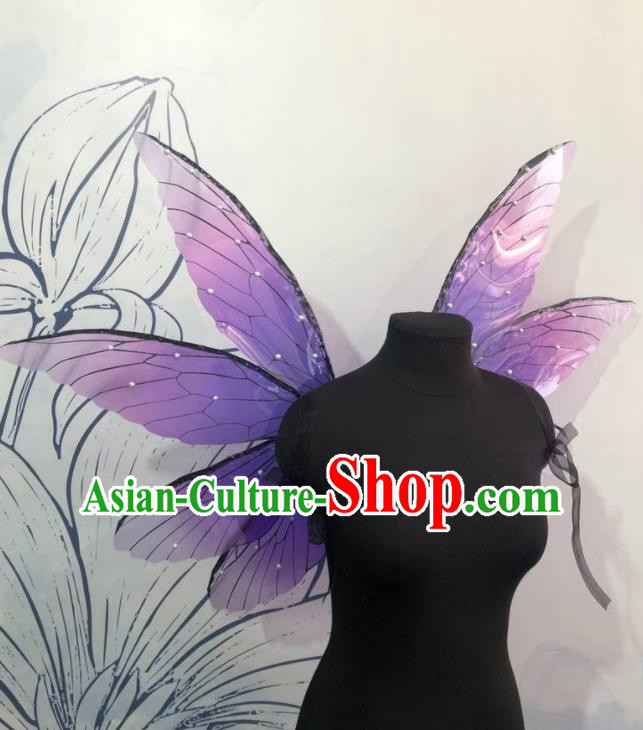 Custom Cosplay Fairy Purple Wings Halloween Angel Decorations Carnival Catwalks Back Accessories Brazil Parade Props