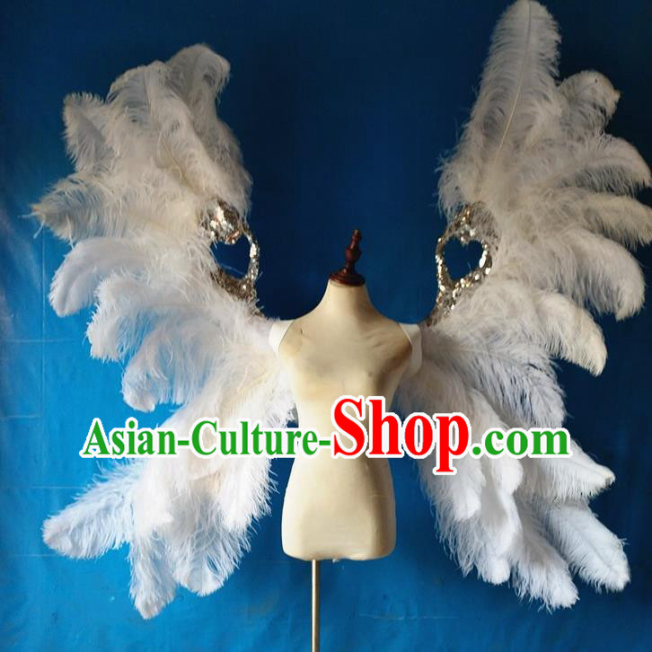 Custom Miami Catwalks Feathers Back Decorations Cosplay Angel Wings Christmas Performance Props Carnival Parade White Butterfly Accessories