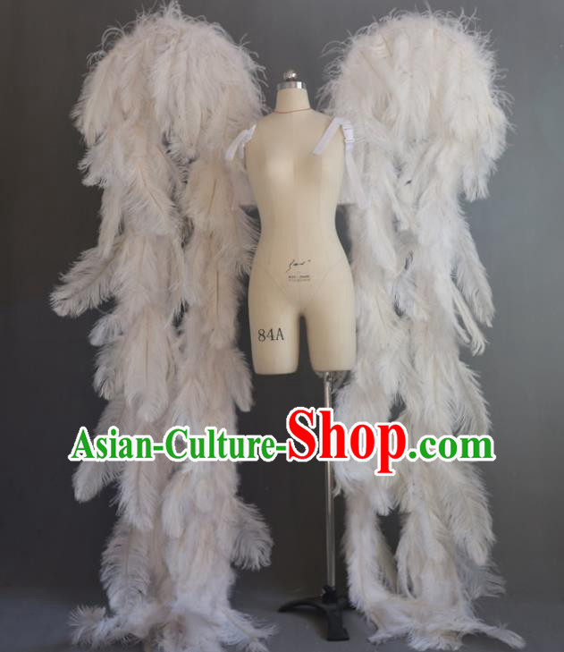 Custom Halloween Cosplay Giant Wing Stage Show Props Christmas Performance Deluxe Feather Wings Miami Catwalks Back Decoration Accessories