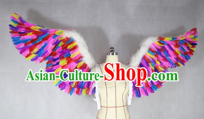 Custom Miami Catwalks Back Decorations Ceremony Performance Accessories Stage Show Colorful Feathers Props Halloween Cosplay Angel Wings