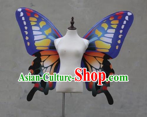 Custom Catwalks Angel Blue Wings Halloween Fancy Ball Wear Carnival Parade Accessories Miami Show Back Decorations Cosplay Butterfly Fairy Props