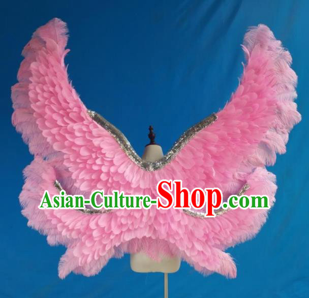Custom Miami Parade Show Decorations Cosplay Angel Deluxe Pink Feather Wings Halloween Fancy Ball Butterfly Props Carnival Catwalks Accessories
