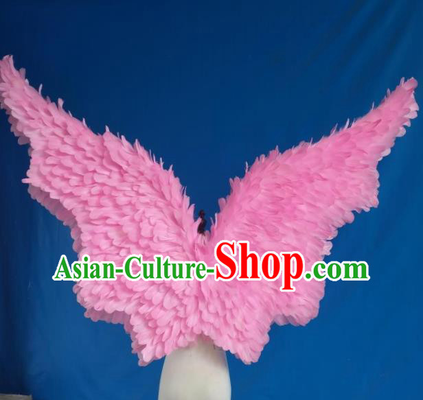 Custom Carnival Catwalks Accessories Miami Parade Show Decorations Cosplay Angel Deluxe Pink Feather Wings Halloween Fancy Ball Props