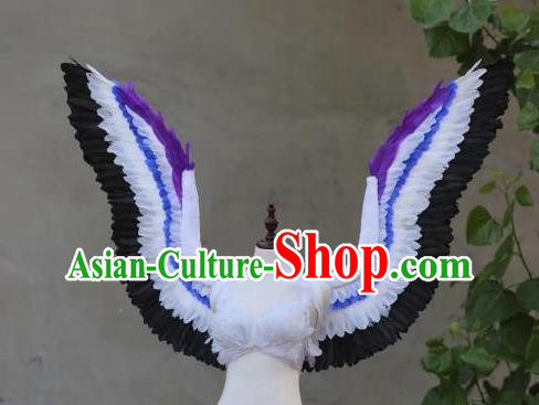 Custom Model Catwalks Props Halloween Fancy Ball Wear Carnival Parade Accessories Miami Show Feather Wings Cosplay Angel Back Decorations